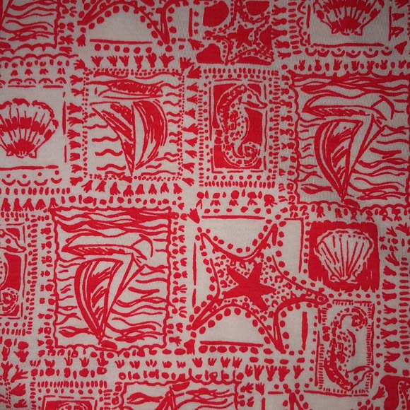 Lilly Pulitzer Etta Short Sleeve Maxi Milner Red Seaside Harbour Size Large - Picture 9 of 15